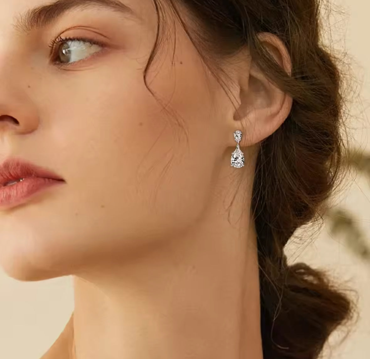 “Isabelle” Pear Cut Drop-Earrings