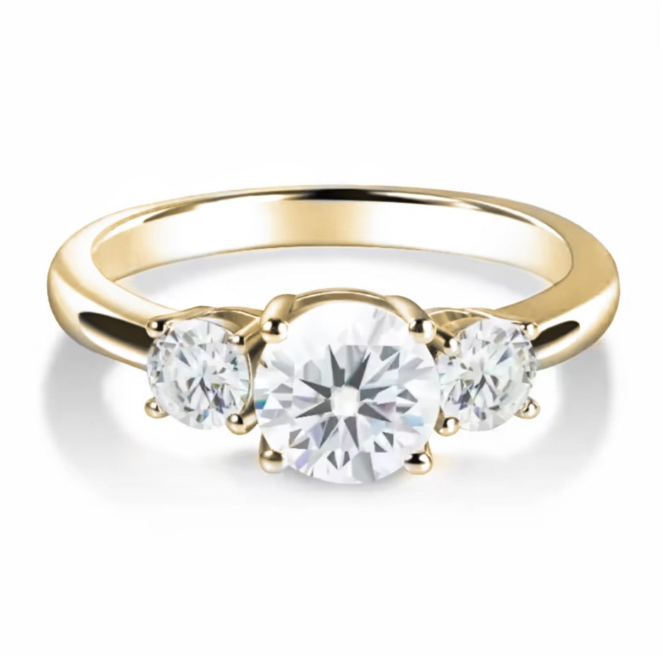 "Symphony" Round Cut Trifecta Ring