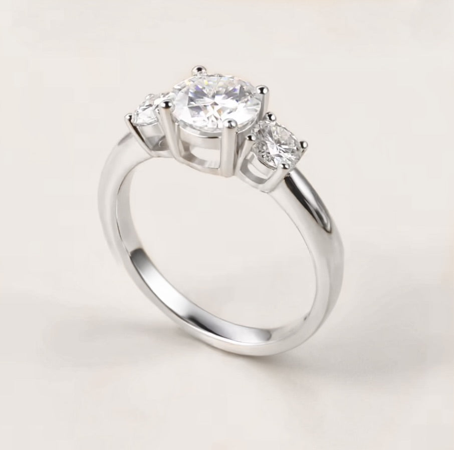 "Symphony" Round Cut Trifecta Ring