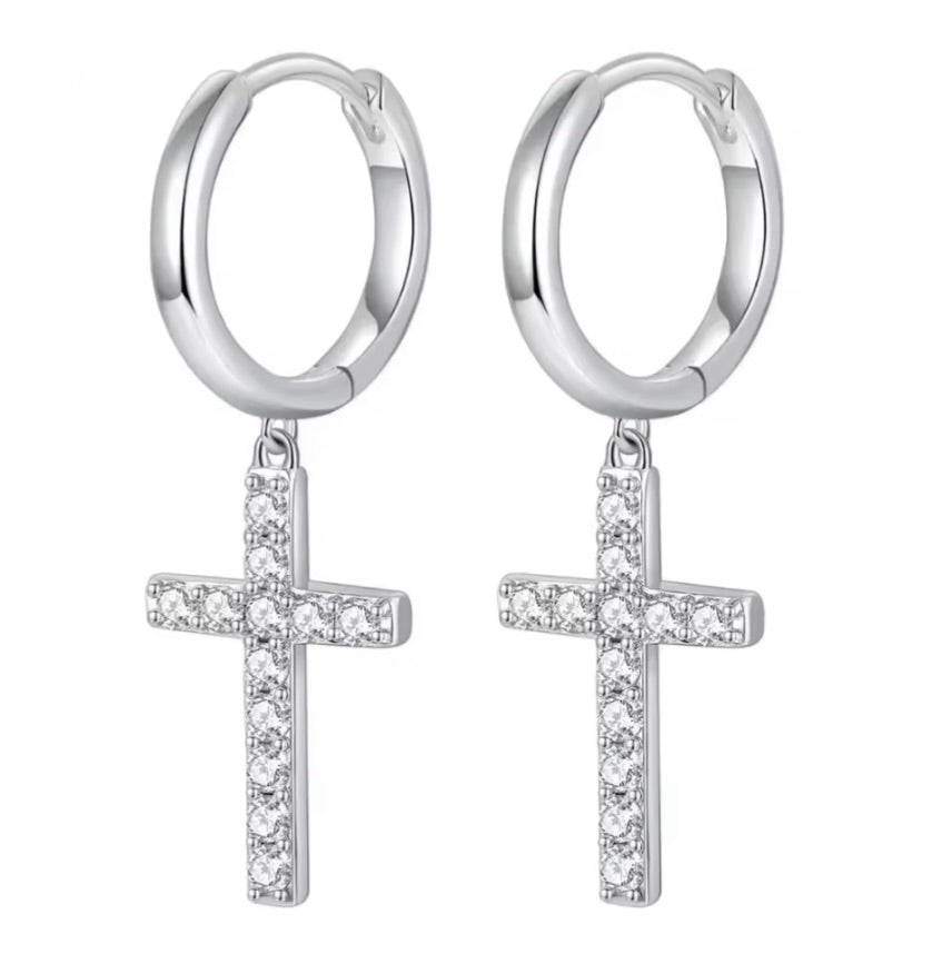 "Crucifix" Drop Earrings
