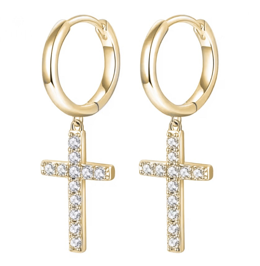 "Crucifix" Drop Earrings