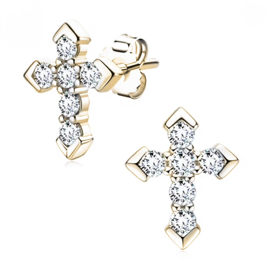 "Crucifix" Stud Earrings