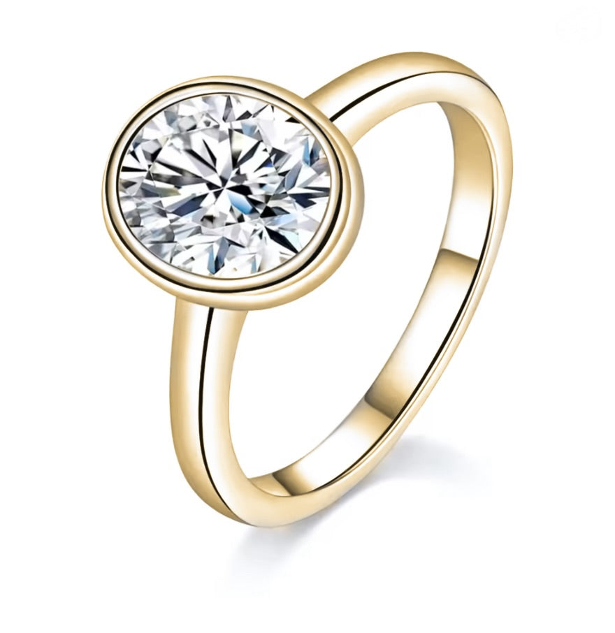 "Capsule" Bezel-Set Ring