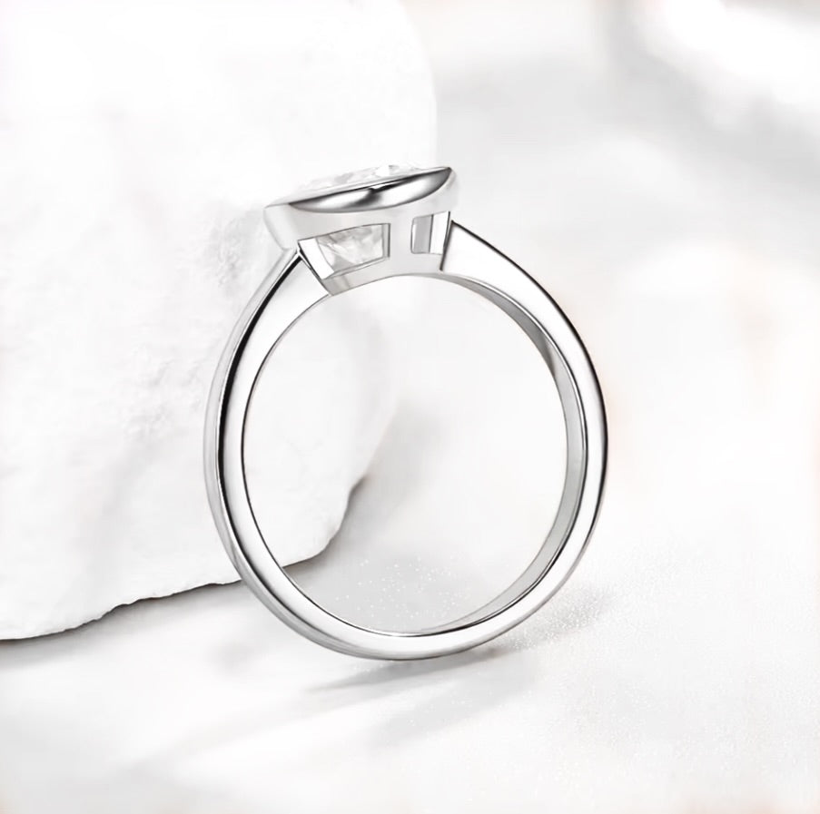"Capsule" Bezel-Set Ring