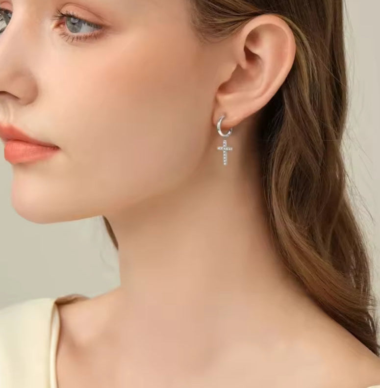 "Crucifix" Drop Earrings