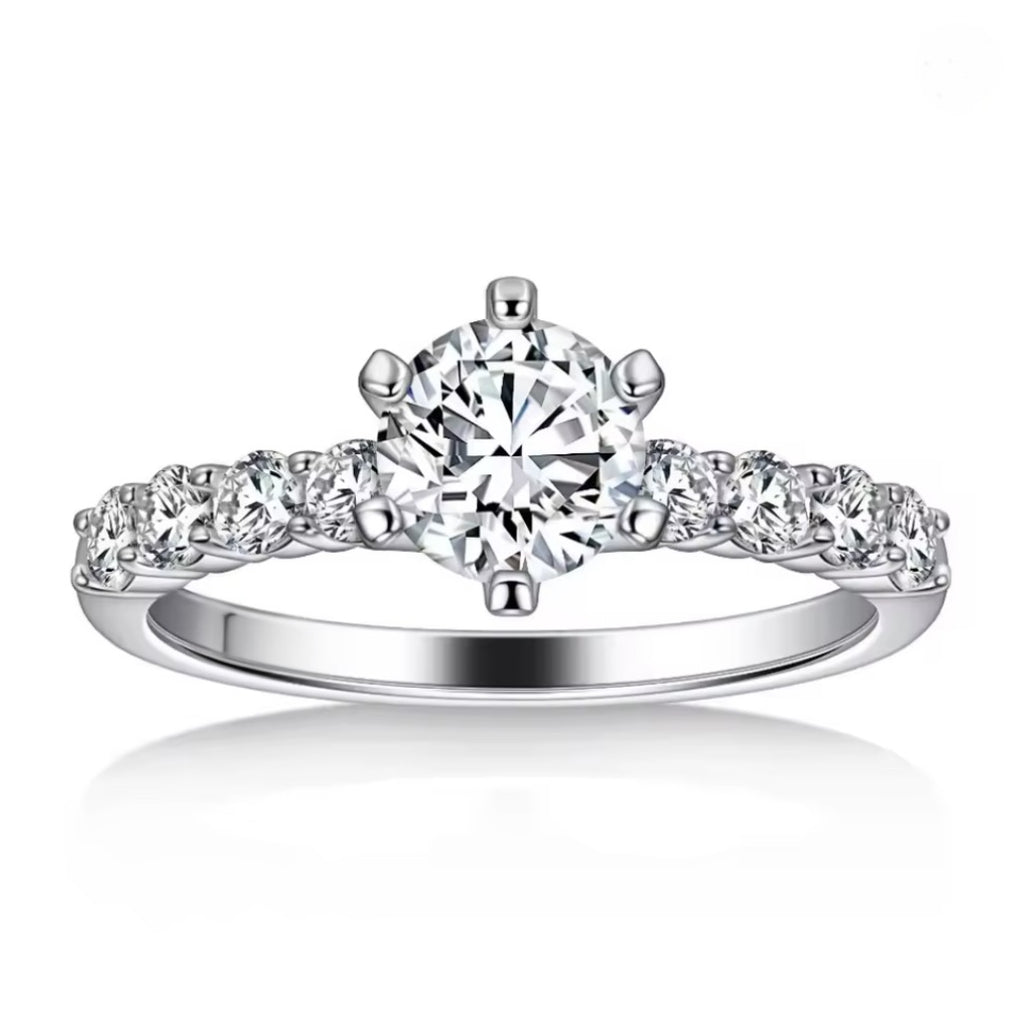 Diamond ring with a white background