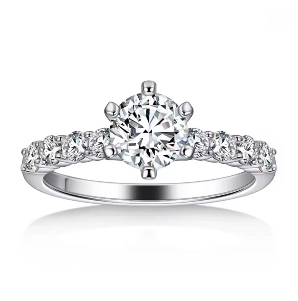 Diamond ring with a white background