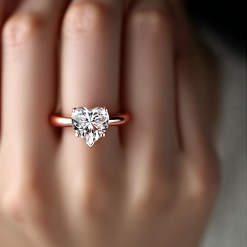 "Amour" Heart Cut Ring